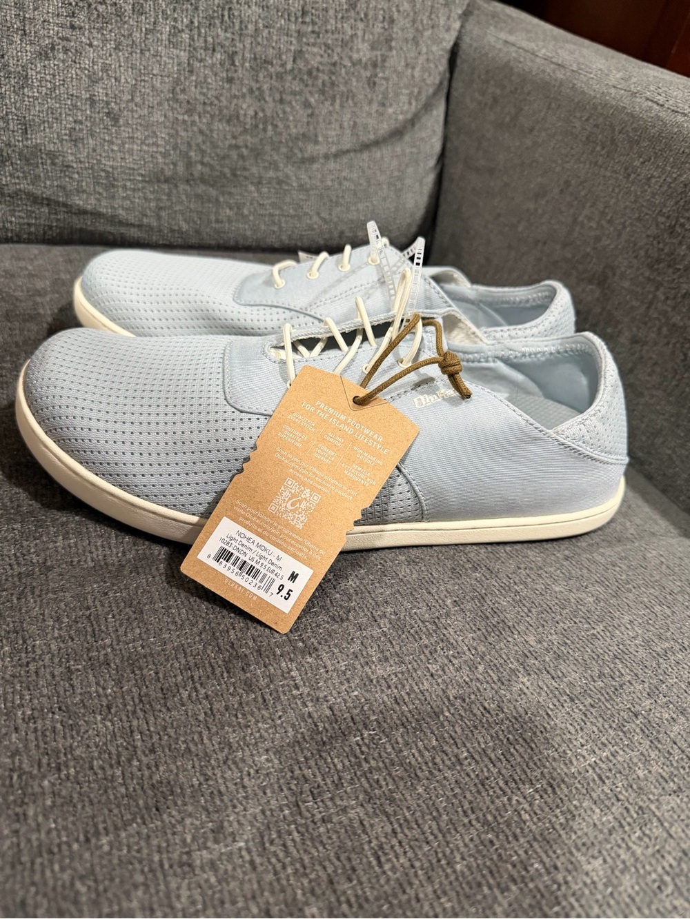 Olukai Nohea Moku Light Blue Light Denim Casual Loafers Men's  Shoes Size 9.5